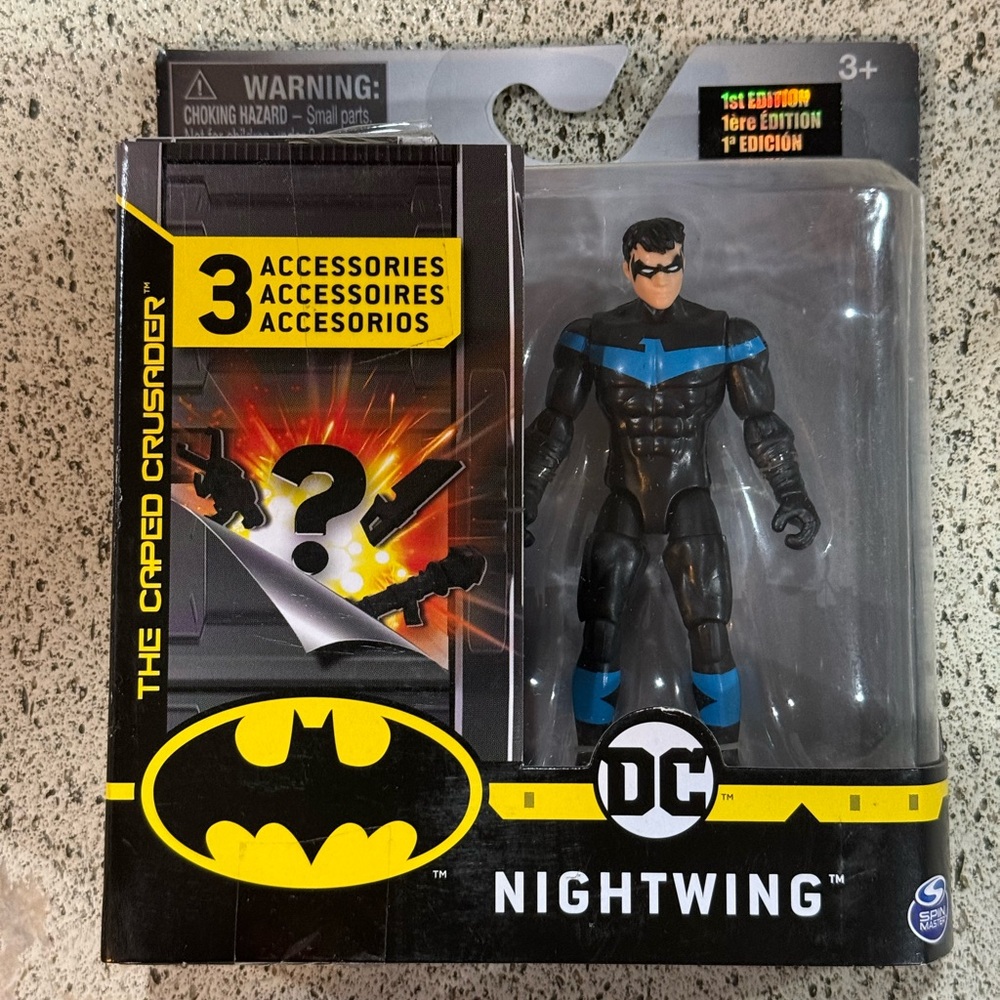 DC The Caped Crusader 1st Edition Nightwing Figure with 3 Mystery Accessories